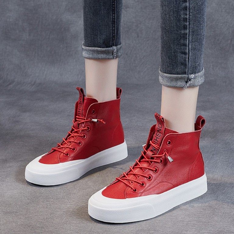 红色运动鞋2021年新款女