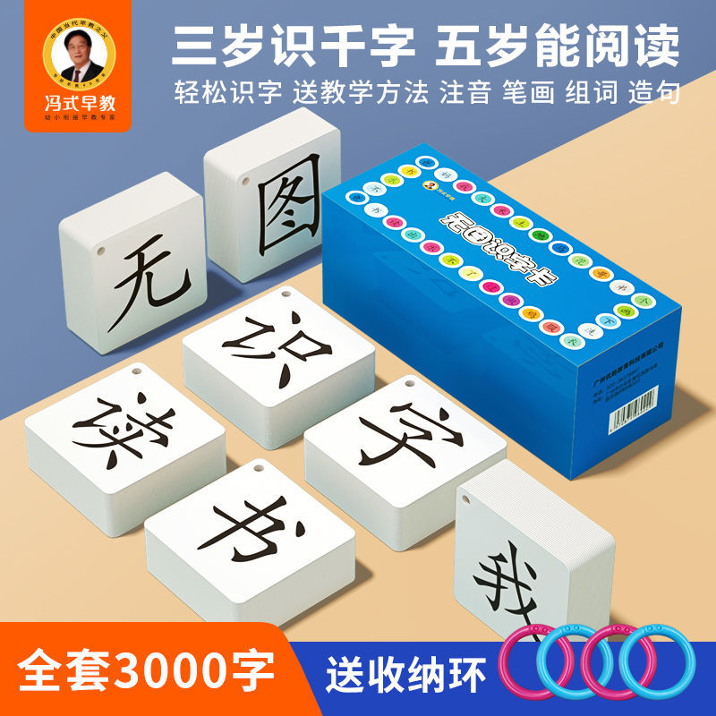 冯式早教儿童识字卡片3000字宝宝