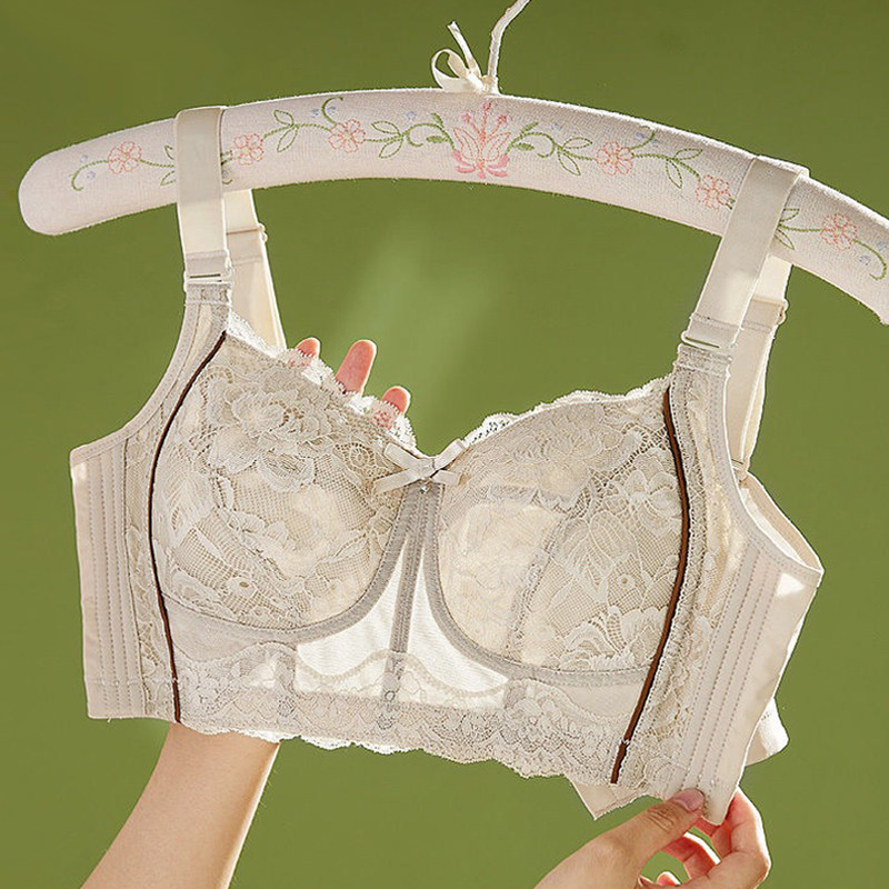 老古今糖猫全罩杯大码内衣女超薄款大胸显小文胸防下垂收副乳胸罩