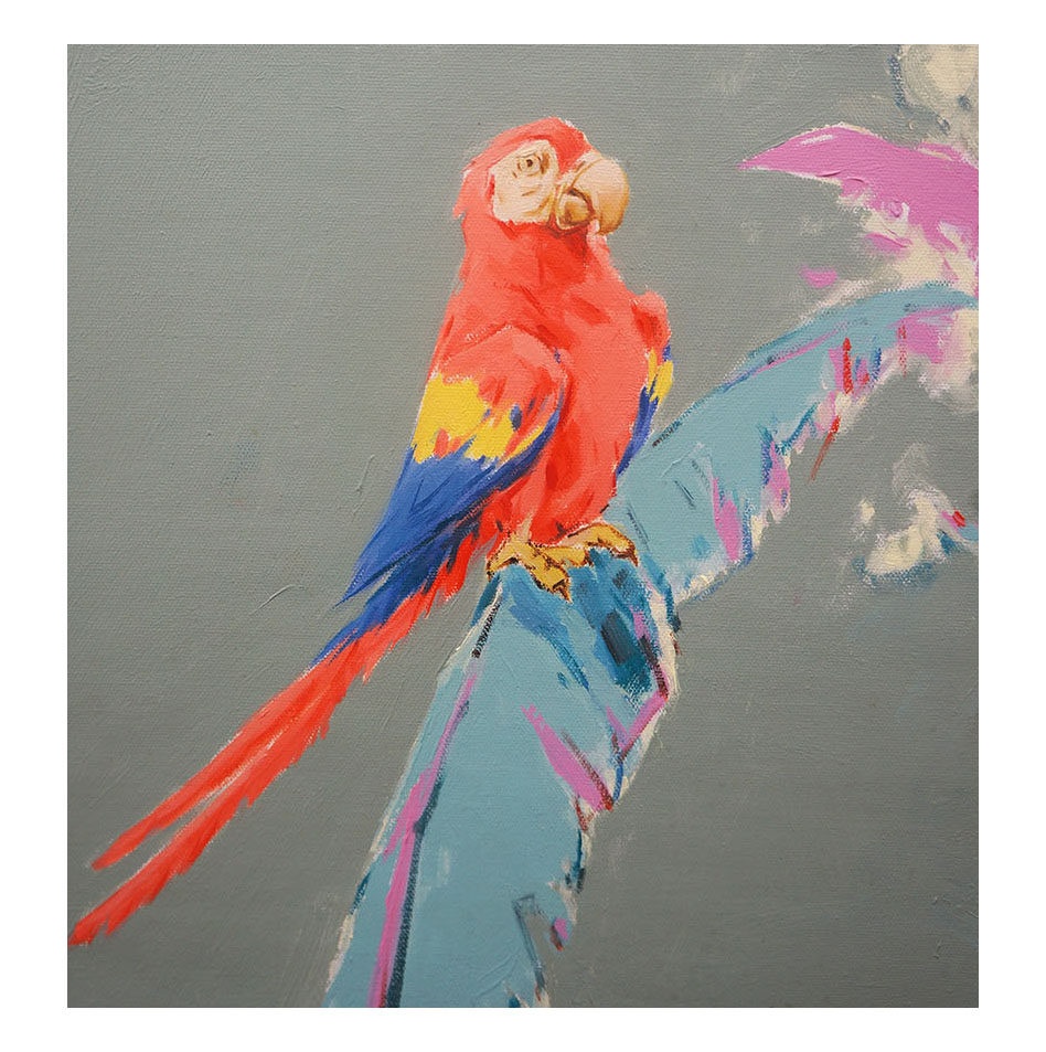 《七彩鹦鹉系列》宋燕 布面油画