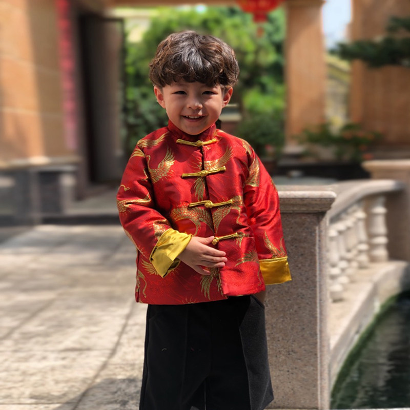 一折男童过年喜庆衣服 中式唐装
