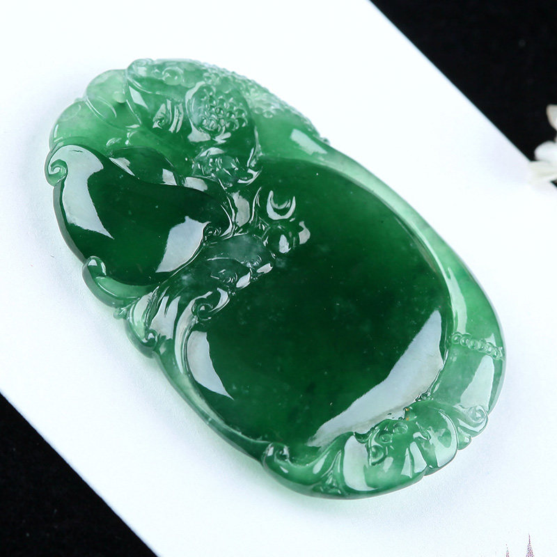 冰糯种油青色翡翠吊坠 11.51克