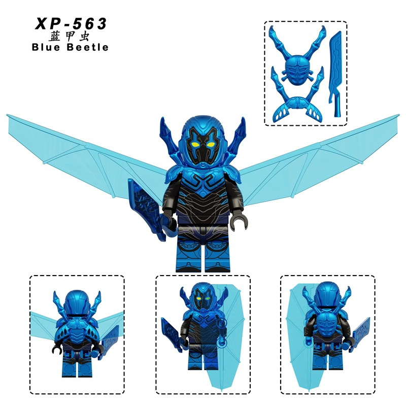 DC超级英雄电影周边XP563蓝甲虫第三方人仔拼装积木玩具兼容乐高