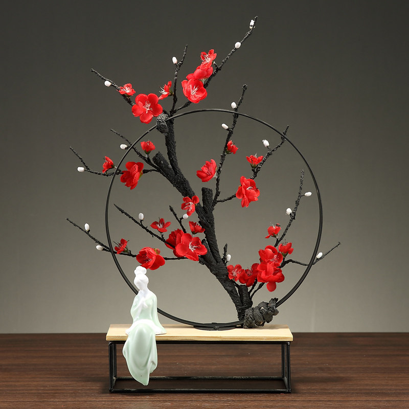 创意新中式禅意铁艺风格摆件玄关客厅酒柜茶几电视柜古风家居饰品