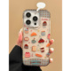 甜品插画适用苹果16promax手机壳iphone15新款mate60透明14红米note13防摔k70小米华为pura70软壳vivoppo荣耀