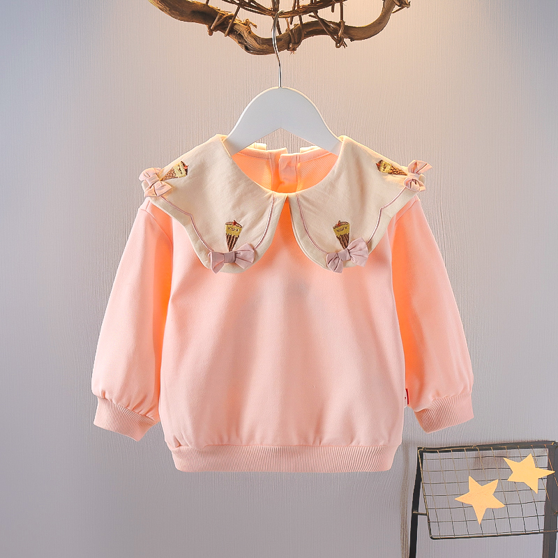 宝宝衣服翻领童装女童卫衣娃娃领儿童上衣1-3-4-5岁女童秋装新款2|msdalam kategori Kanak-kanak/Bayi/Keluarga dipasang, sweater/Fleece - dari Buy2taobao.com untuk memberikan perkhidmatan ejen Taobao profesional membeli