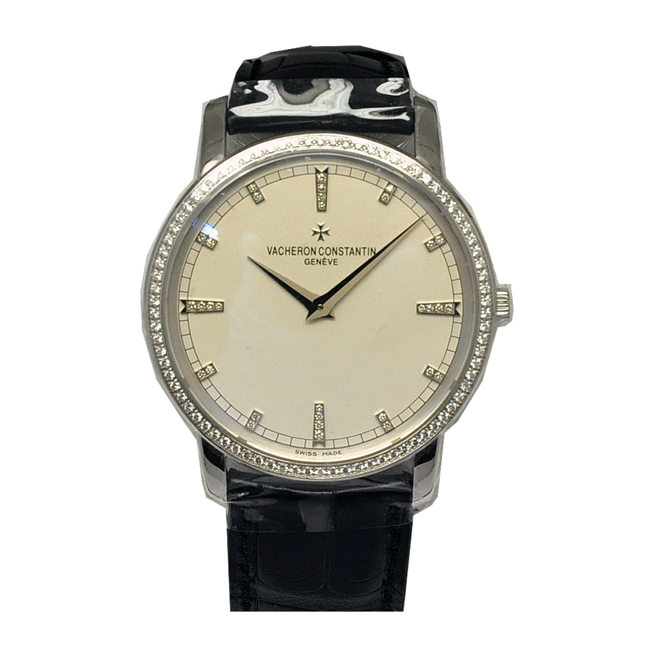 【9.8新】江诗丹顿传承系列白金镶钻机械男表81578/000g-9353