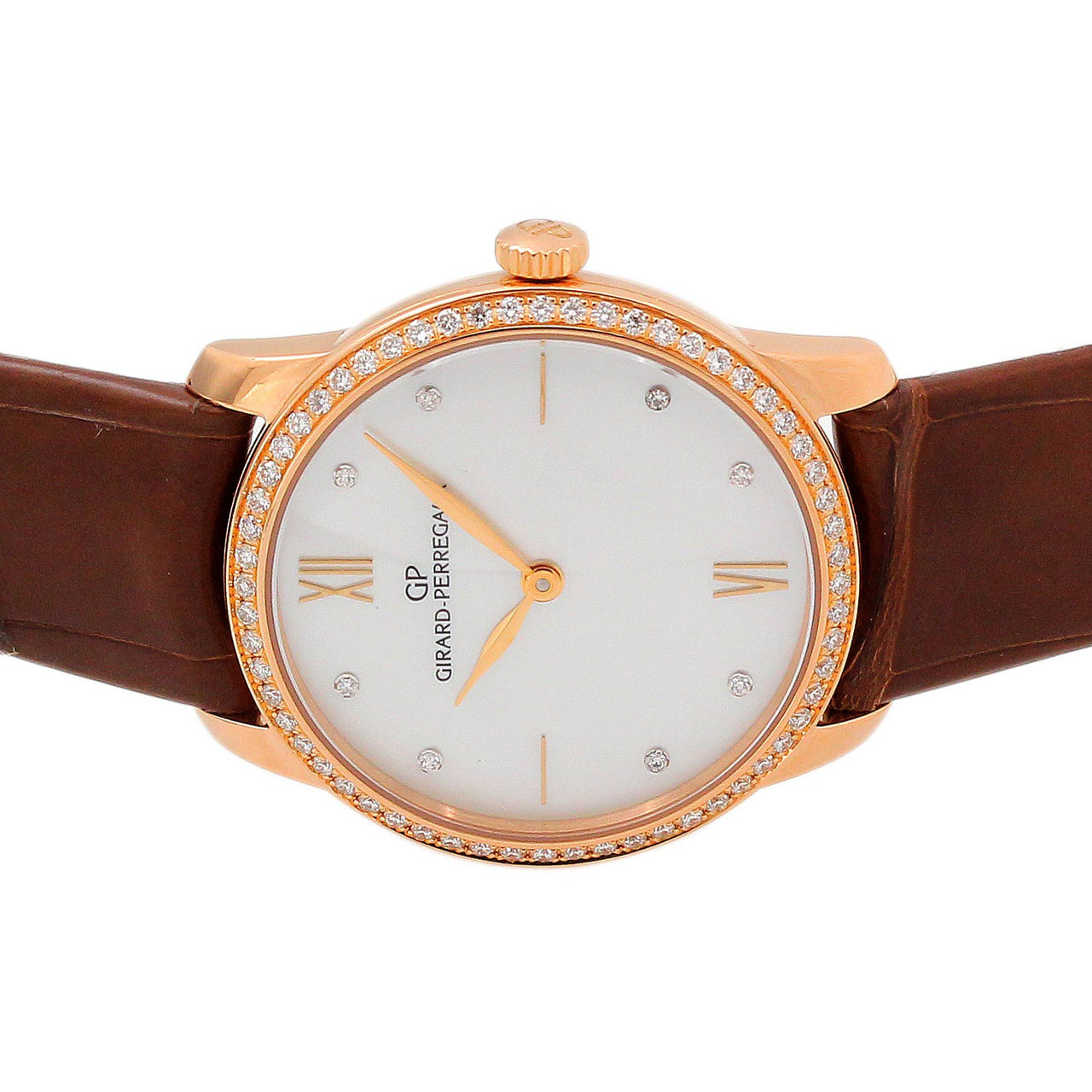 【9.9新】芝柏自动机械女表 1966系列 玫瑰金 镶钻 母贝