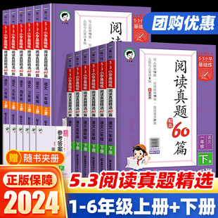 2024新版53小学基础练阅读真题60篇100篇一二三四五六年级上下册通用版 语文句式训练大全积累与默写阅读理解专项训练习题册教辅书