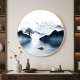 迎客松挂画圆形客厅入户玄关柜上装饰画办公室山水风景背景墙壁画