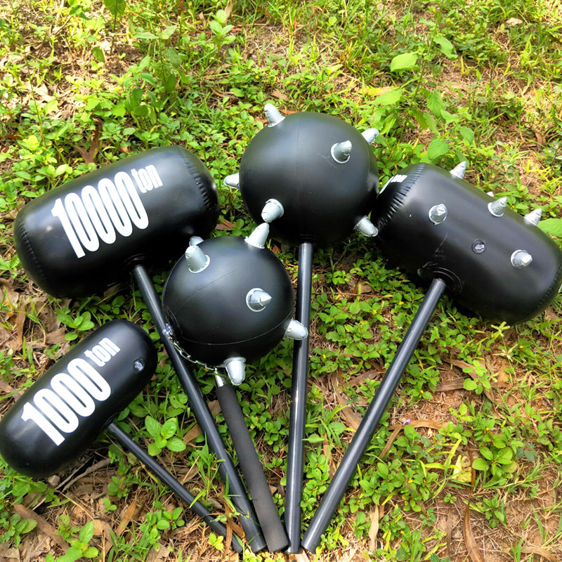 大号充气玩具仿真千吨锤狼牙锤硬柄锤活动充气锤子流星锤包邮