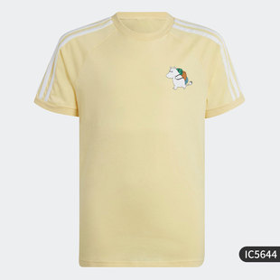 Adidas阿迪达斯2023夏新款TEE MOOMIN 联名大童运动短袖T恤IC5644