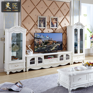 欧式实木电视柜酒柜组合图片
