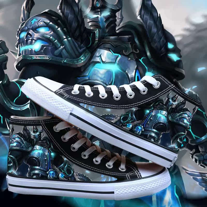 荧光鞋男 学生 李白_荧光王者游戏鞋子学生荣耀韩版运动帆布鞋李白