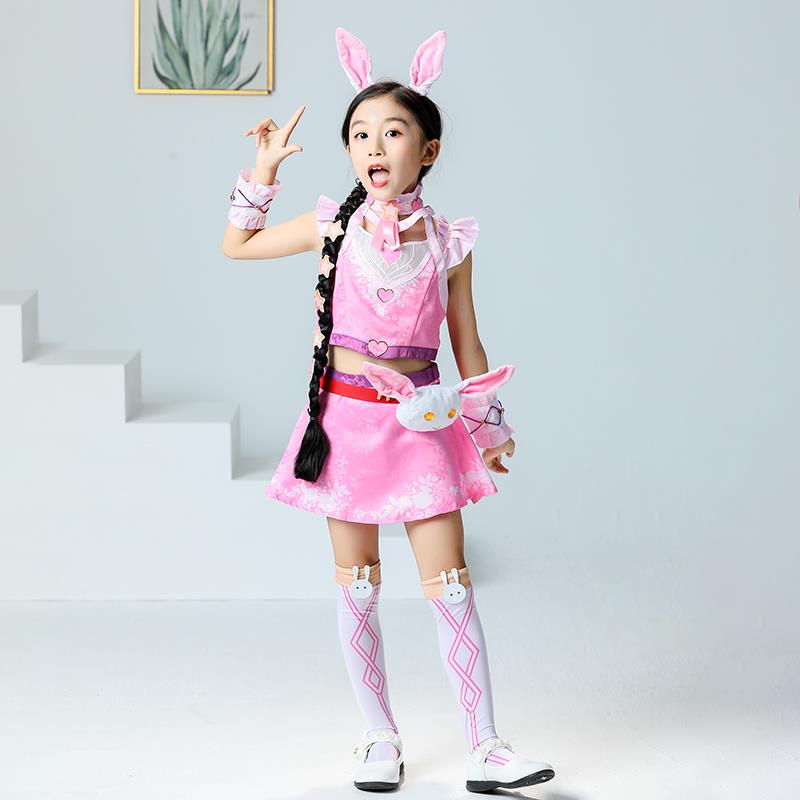 动漫斗罗小舞cos儿童服装女孩同款衣服兔子耳朵小舞cosplay送辫子