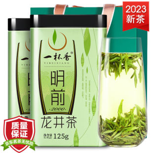 一杯香茶叶2023新茶春茶明前龙井茶绿茶礼盒装250g茗茶自己喝茗茶