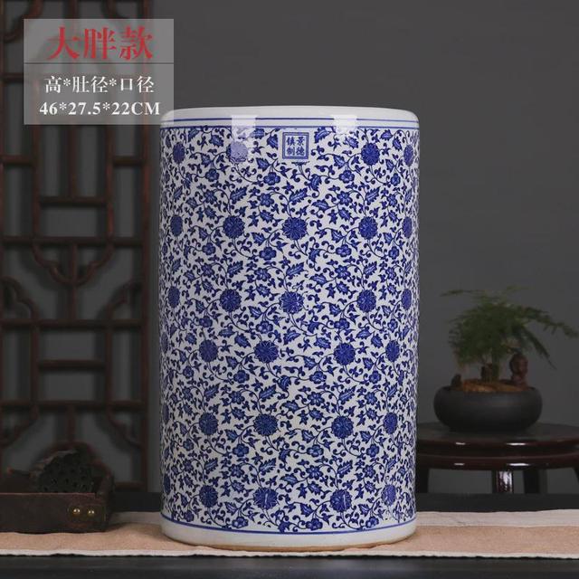 景德镇手工陶瓷花瓶瓷器书青花瓷箭筒卷轴缸花插字画缸帽筒雨新款