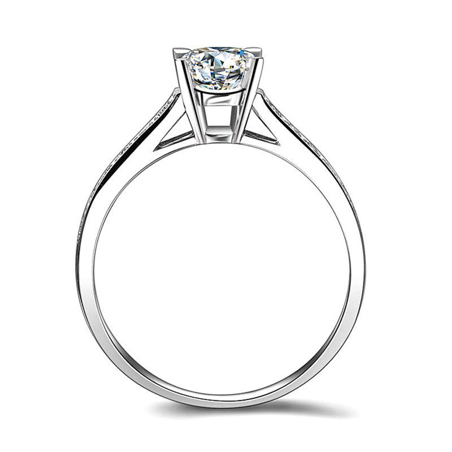 gia钻戒1.01克拉h色vs1 3ex 素玉钻石sy3310