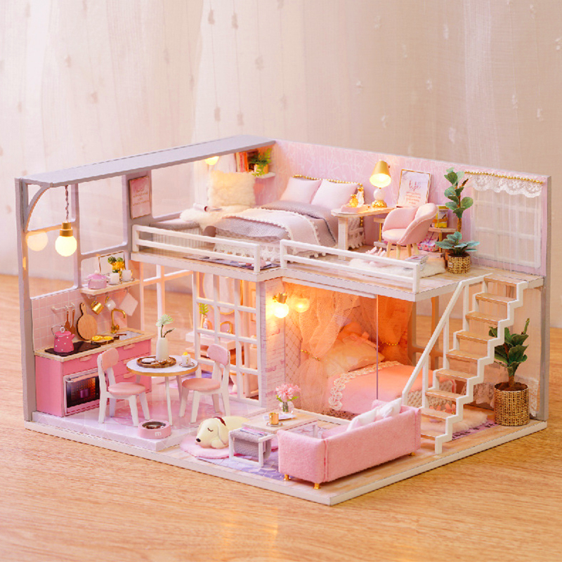 diy小屋梦想_diy小屋少女心恬静生活梦想天使手工制作房子拼装模型