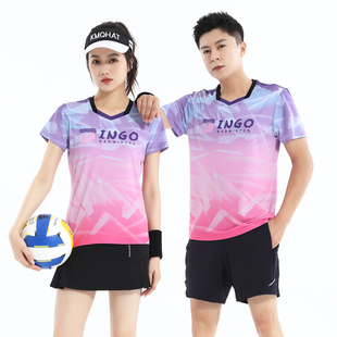 羽毛球服男女T恤速干运动情侣短袖上衣网排球跑步定制大码比赛服