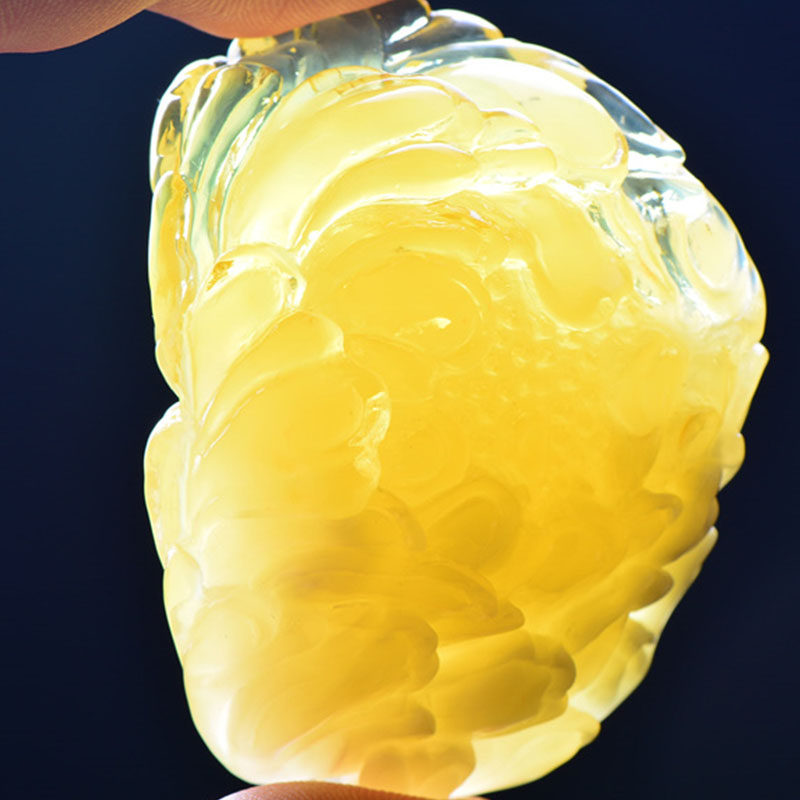 程彬雕刻工作室【35.5g】天然蜜蜡 顶级白蜡金绞密 国色天香