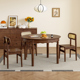 北欧实木餐桌家用小户型圆桌子现代简约胡桃色客厅吃饭餐桌椅组合