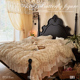 法式床实木床法式复古床黑色双人床主卧室大床加宽美式床轻奢婚床