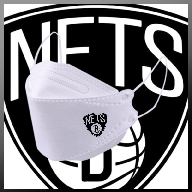 nba篮网球队元素一次性口罩kf94篮球口罩定制印花字印logo印图案