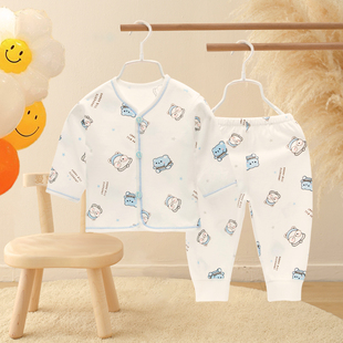 新生婴儿春夏季衣服男女宝宝纯棉薄款长袖透气开衫内衣套装0-1岁