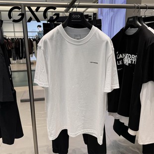 GXG男装 商场同款多色时尚印花短袖T恤 24年夏季新品G24X442086