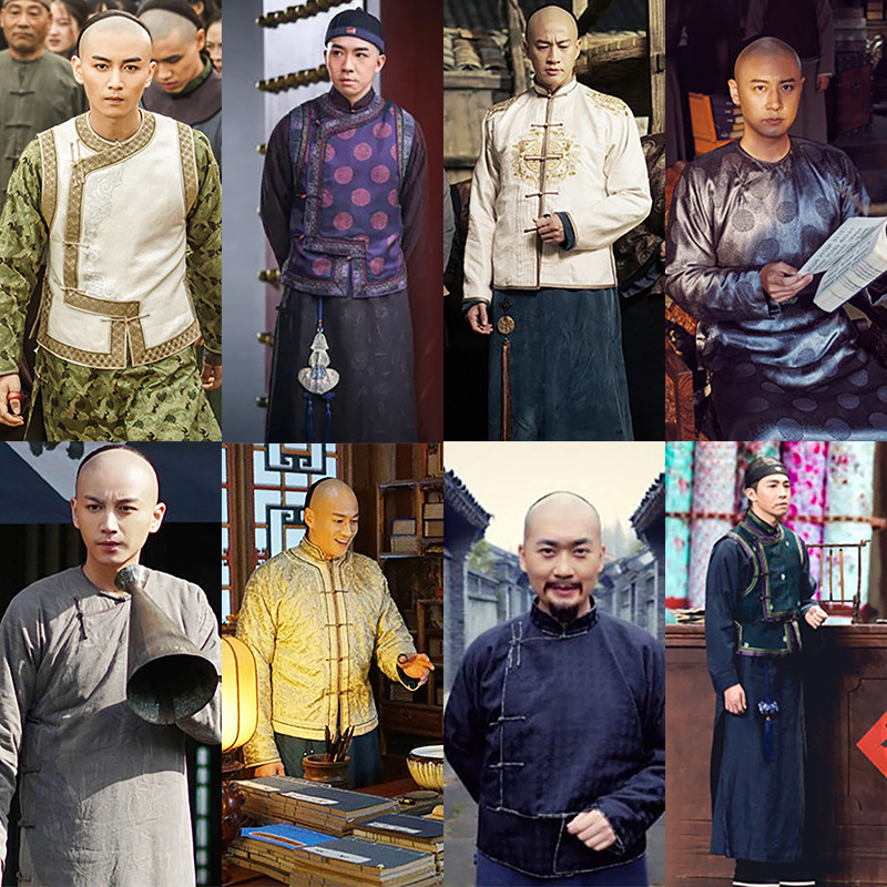 影视剧那年花开月正圆吴聘同款清朝长袍老爷服男民国棉麻掌柜马褂