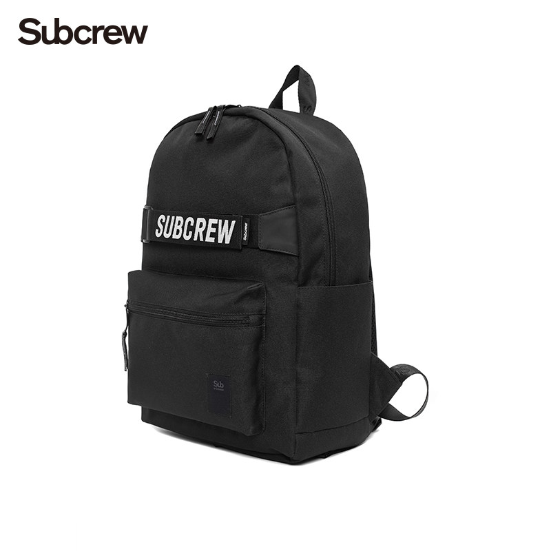 subcrew潮牌双肩包男女黑色潮流书包帆布时尚简约男士电脑背包