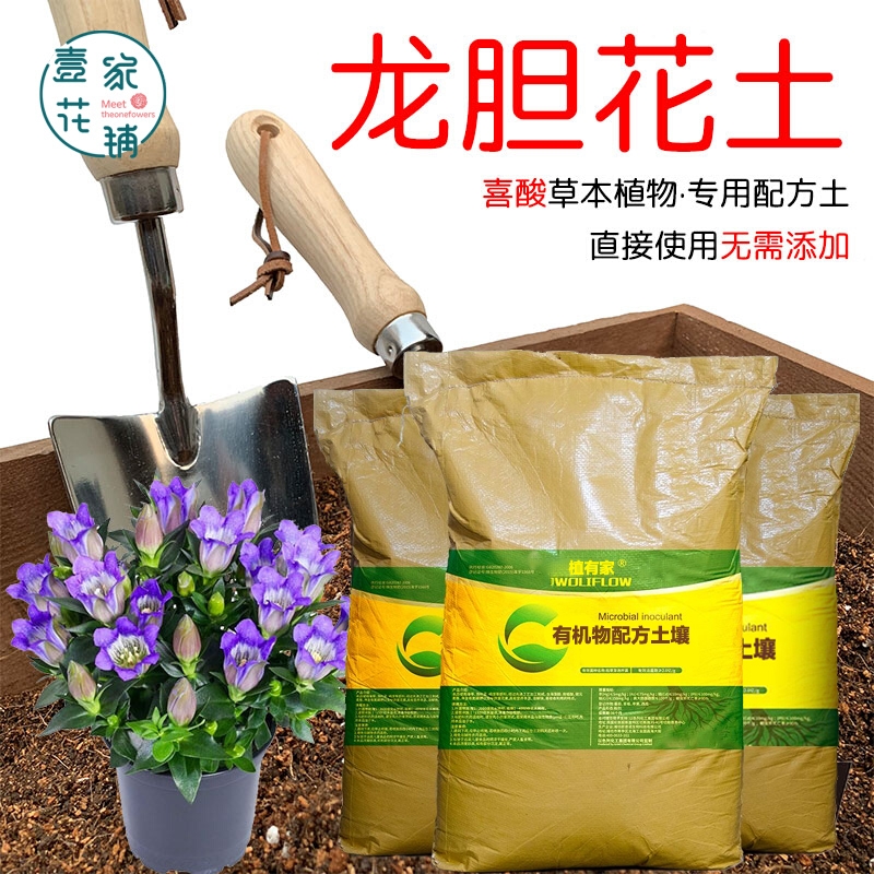 龙胆花土盆栽种植龙胆花专用土酸性土椰糠泥炭土壤通用营养土花肥