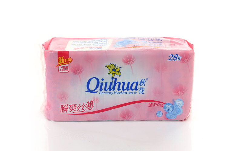 正品秋花夜用加长姨妈巾280mm棉面卫生巾亲肤绵柔六包装包邮