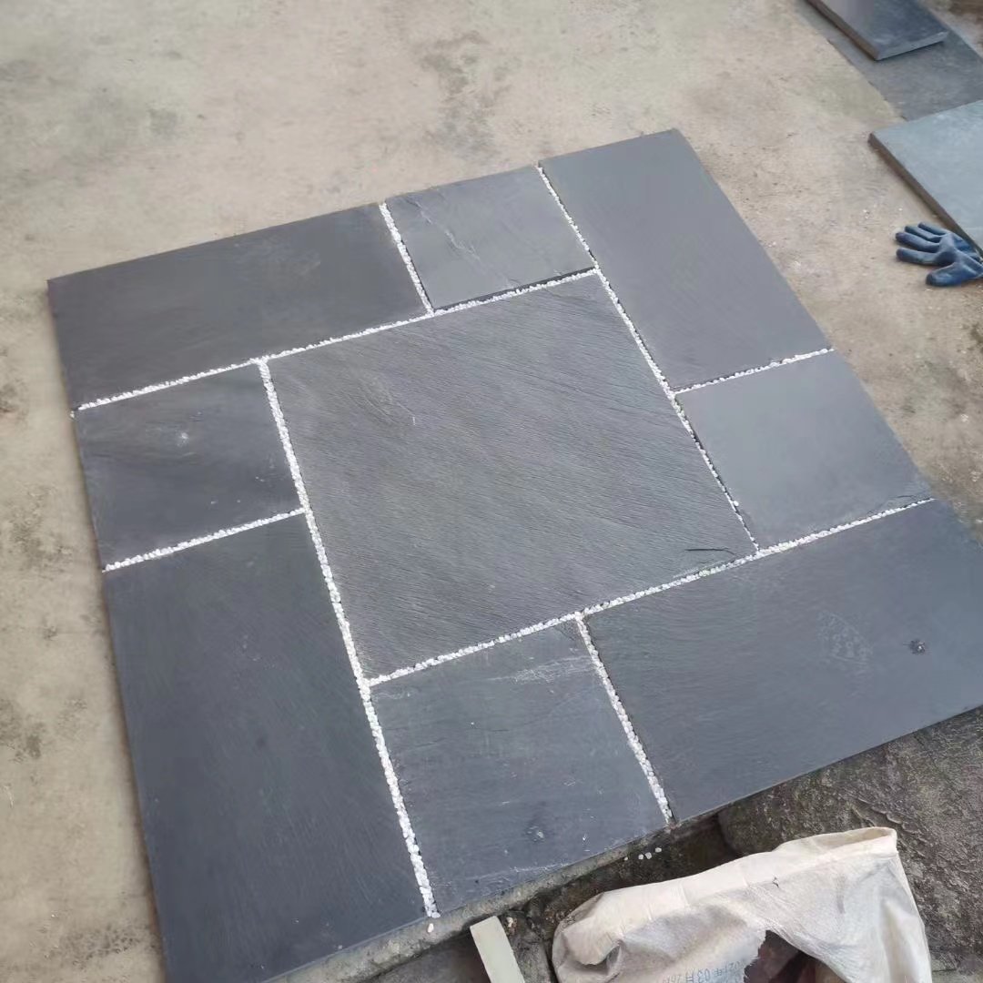 天然青石板庭院花园阳光房室外阳台防滑地砖户外石材广场板岩地砖