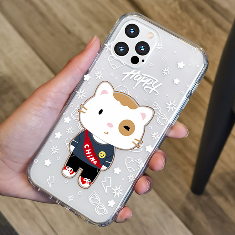 萌小呆iphone12手机壳薄款卡通苹果12pro max透明防摔保护套小熊
