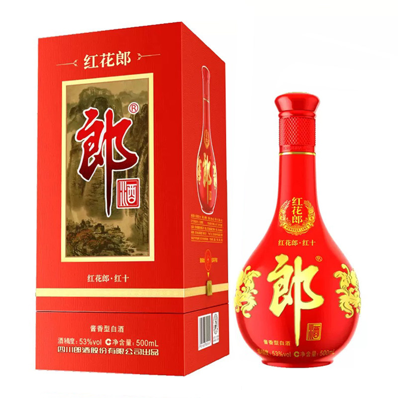 53度 红花郎酒.红十白酒 500ml/瓶