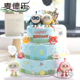 上海蛋仔派对卡通主题男女兔宝宝十周岁满月100天百日宴生日蛋糕
