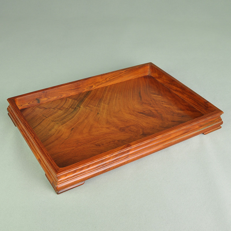(全独板整料)老挝大红酸枝 精制托盘 榫卯工艺 实用方便