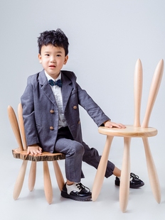 创意木头小板凳儿童可爱坐凳实木换鞋矮凳卡通兔子凳兔年玩偶摆件
