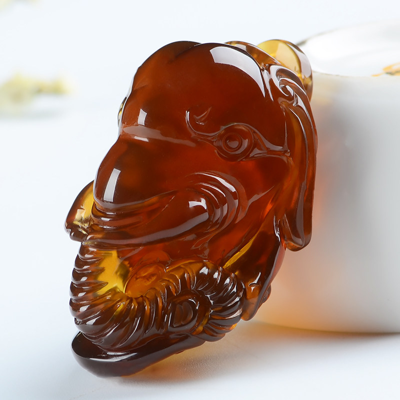 20.11g(带链)【工作室】-天然缅甸琥珀金棕大象