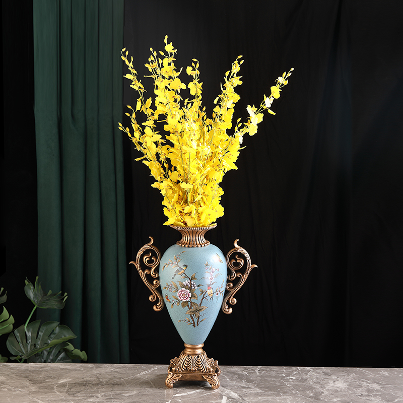 蒂拉欧式复古花瓶摆件客厅插花工艺品装饰玄关酒柜书柜样板房摆设