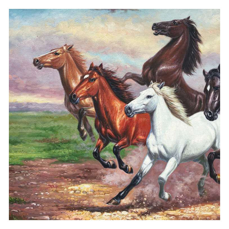 【双十二】江小明《马到成功》60*120cm 布面油画