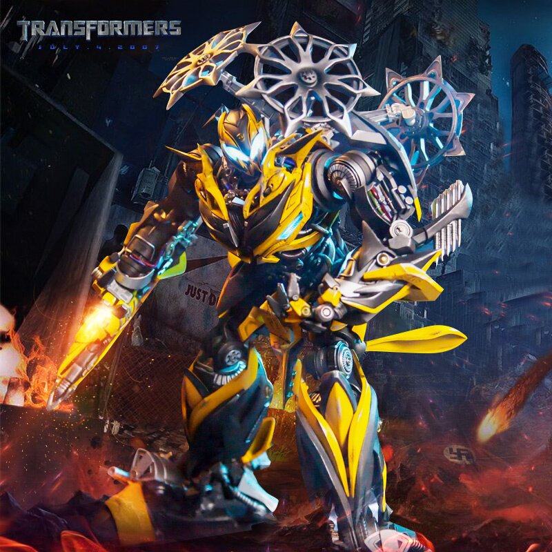 正品comicave变形金刚cs1/18大黄蜂合金手办机器人双头雕发光模型