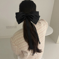 高配版!大蝴蝶结黑色发夹女刘海夹后脑勺头饰发饰新款法式高级感