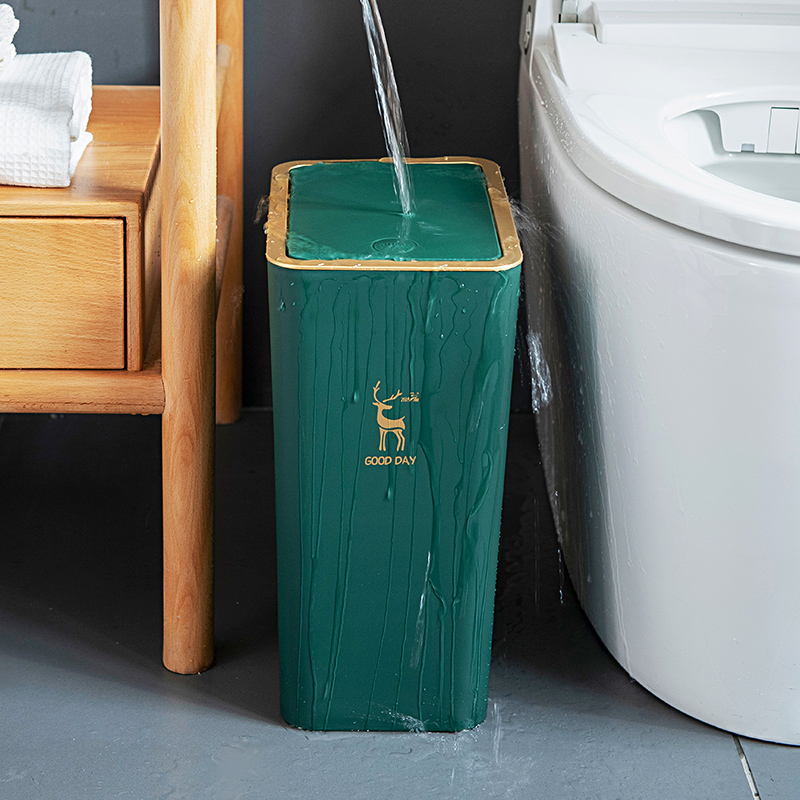 垃圾桶家用客厅卧室厨房轻奢北欧风按压式卫生间厨房厕所收纳纸篓