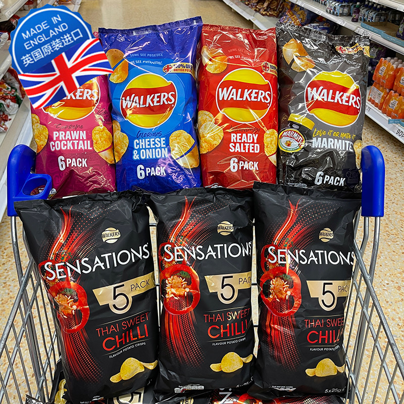 苏州现货 英国walkers thaichilli泰式甜辣/芝士洋葱薯片零食150g
