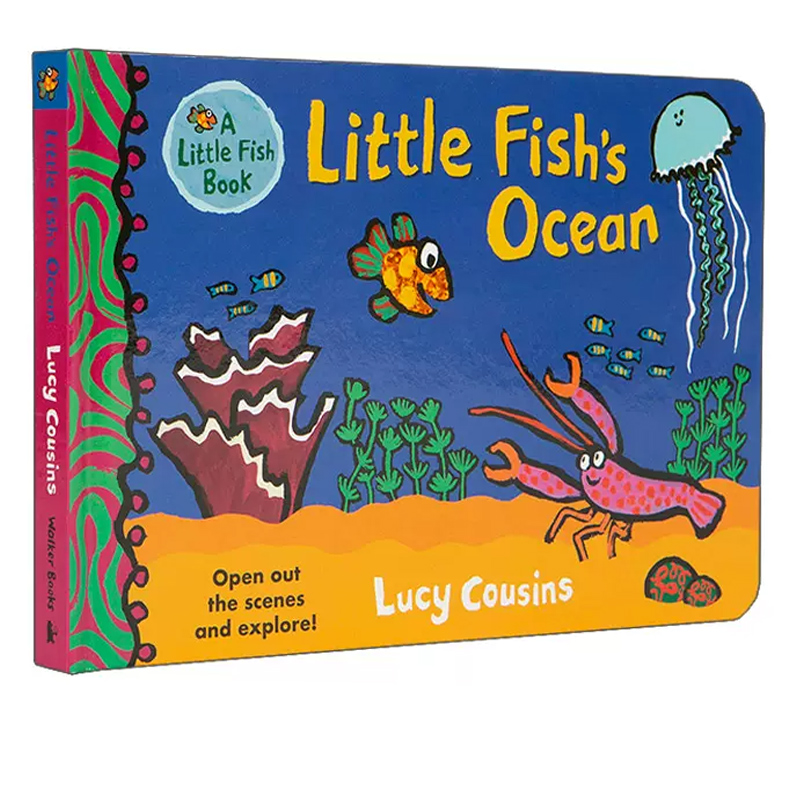 Little Fish's Ocean 小鱼的海洋 英文原版 儿童翻翻书纸板书 海洋生物 Maisy Lucy Cousins 小鼠波波同作者