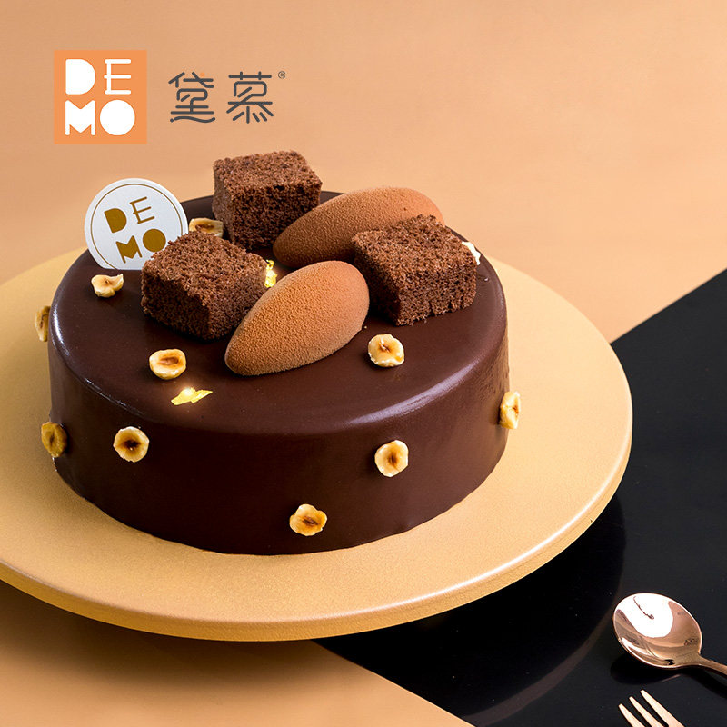 demo黛慕 巧克力三重奏·纯可可脂巧克力慕斯蛋糕 生日聚会下午茶