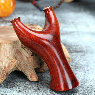 紫檀实木弹弓木制木质原木头反曲扁皮弓户外胖飞虎叉免绑快压包邮